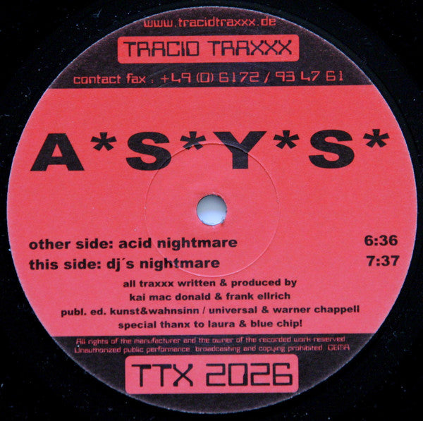 A*S*Y*S : Acid Nightmare / DJ's Nightmare (12")