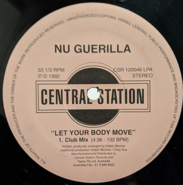 Nu Guerilla : Let Your Body Move (12&quot;)