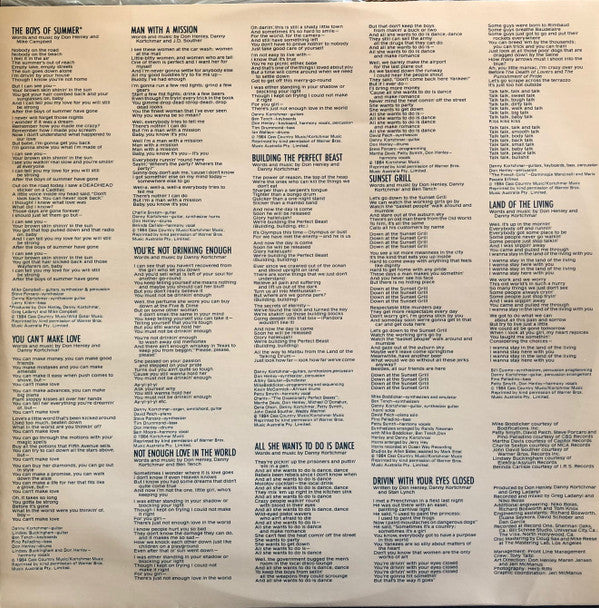 Don Henley : Building The Perfect Beast (LP, Album, Promo)