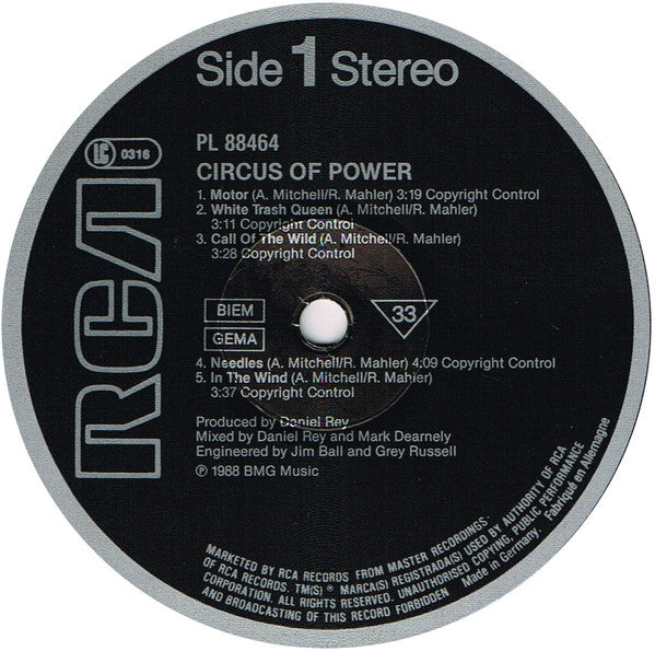 Circus Of Power : Circus Of Power (LP, Album)