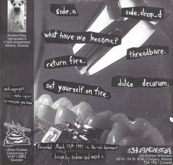 Chupacabra (5) : Tired Of Talking To Shadows (7", EP)