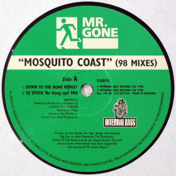 Mr. Gone : Mosquito Coast ('98' Mixes) (12")