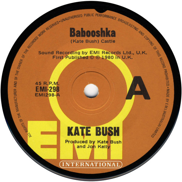 Kate Bush : Babooshka (7&quot;, Single)