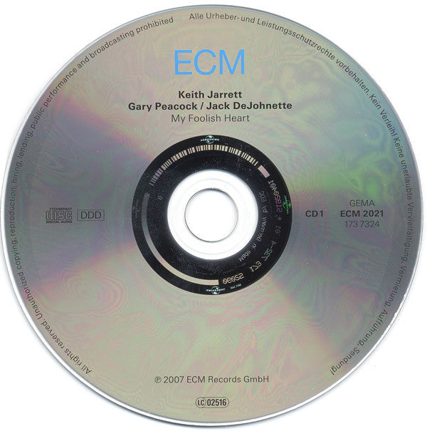 Keith Jarrett / Gary Peacock / Jack DeJohnette : My Foolish Heart (Live At Montreux) (2xCD, Album)