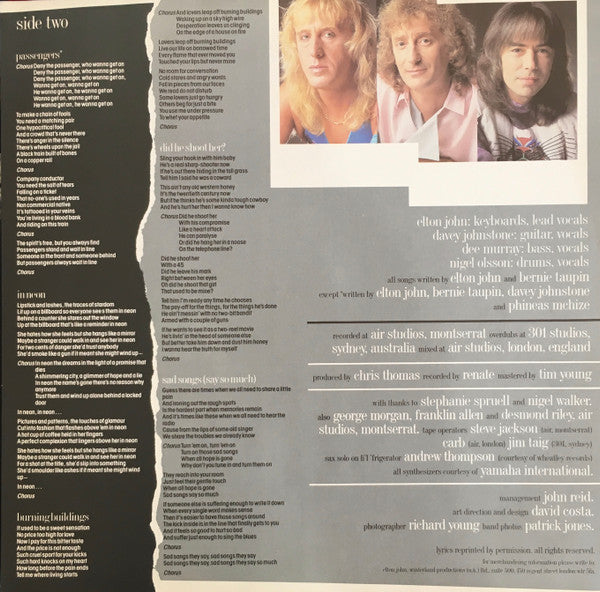 Elton John : Breaking Hearts (LP, Album)