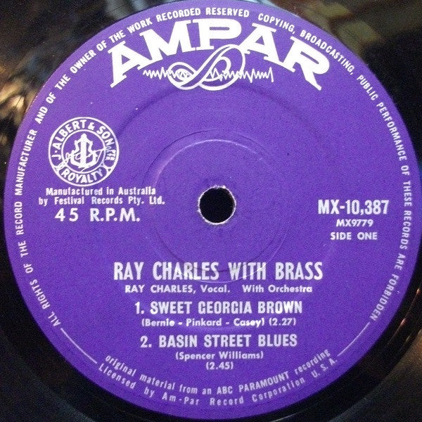 Ray Charles : Ray Charles With Brass (7", EP)