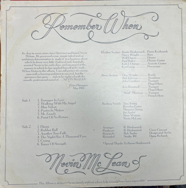 Nevin McLean : Remember When (LP, Album)