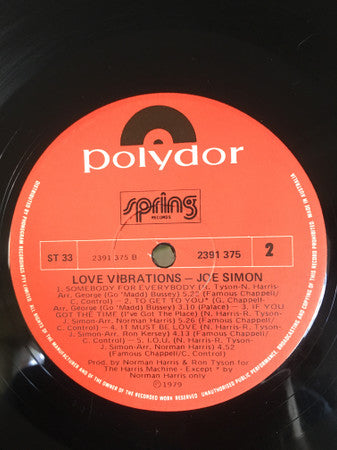 Joe Simon : Love Vibrations (LP, Album)