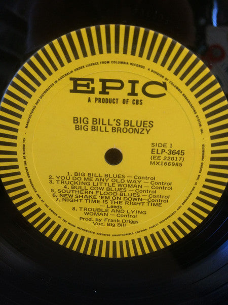 Big Bill Broonzy : Big Bill's Blues (LP, Comp, Mono)