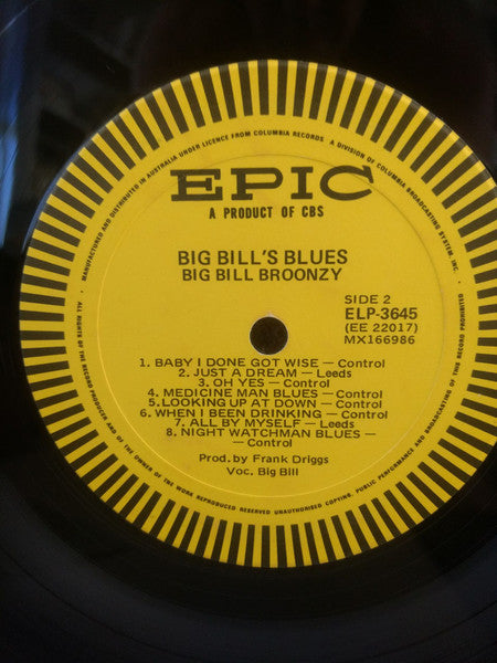 Big Bill Broonzy : Big Bill's Blues (LP, Comp, Mono)