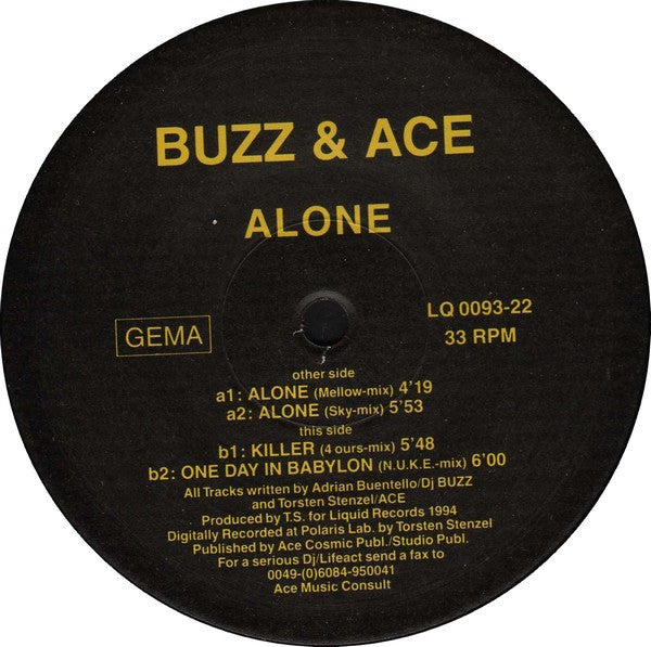 Buzz &amp; Ace : Alone (12&quot;, EP)