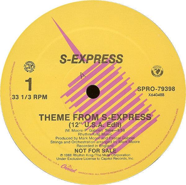 S&#39;Express : Theme From S-Express (12&quot;, Promo)