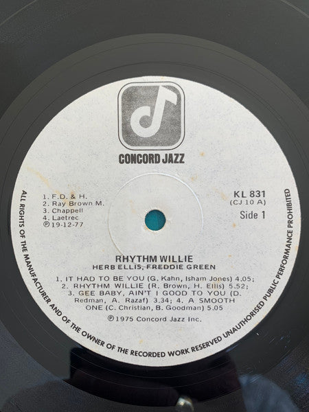Herb Ellis And Freddie Green : Rhythm Willie (LP, Album)