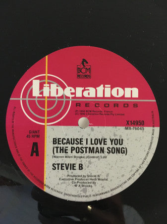 Stevie B.* : Because I Love You (The Postman Song) / Love Me For Life (12", Single)