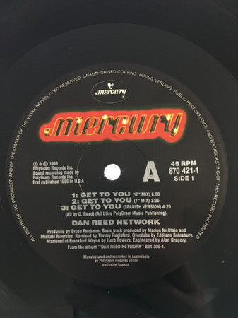 Dan Reed Network : Get To You (12", Single)