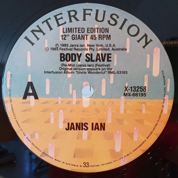 Janis Ian : Body Slave (Re-Mix) (12", Single, Ltd)