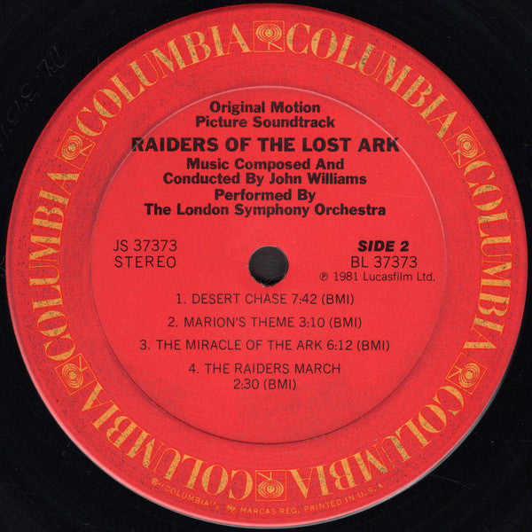John Williams (4) : Raiders Of The Lost Ark (Original Motion Picture Soundtrack) (LP, Album, Pit)