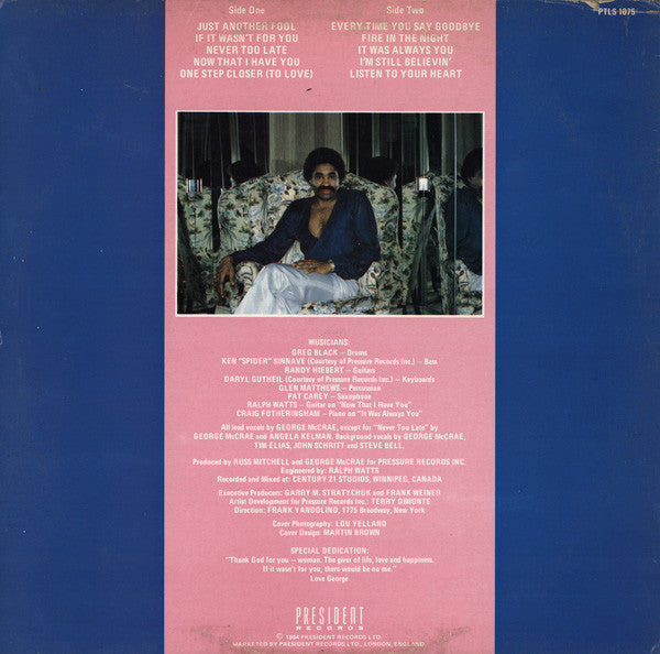 George McCrae : One Step Closer To Love (LP, Album)