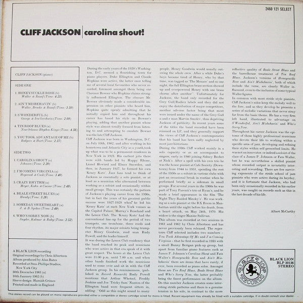 Cliff Jackson : Carolina Shout! (LP, Album)