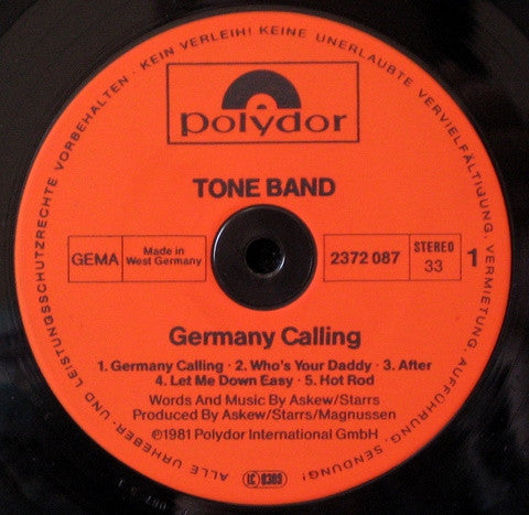 Tone Band : Germany Calling (LP, Album)