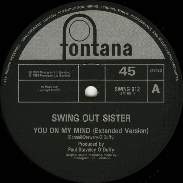 Swing Out Sister : You On My Mind (12")