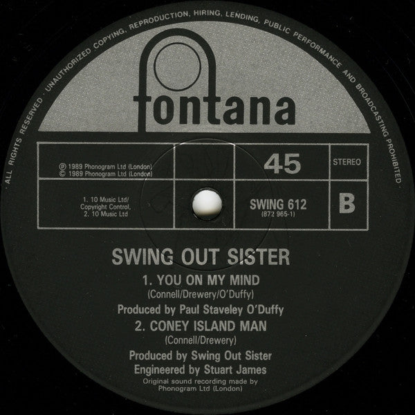 Swing Out Sister : You On My Mind (12")