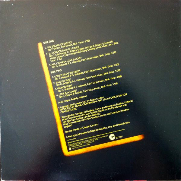 Back In Time : Back In Time (LP, Album, PR)