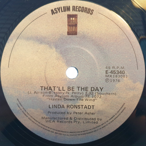 Linda Ronstadt : That'll Be The Day / Try Me Again (7", Single)