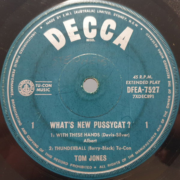 Tom Jones : What&#39;s New, Pussy Cat? (7&quot;, EP, Mono)