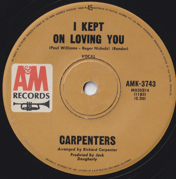 Carpenters : (They Long To Be) Close To You (7", Single)