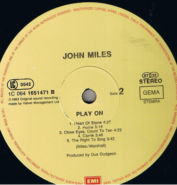 John Miles : Play On (LP, Album)