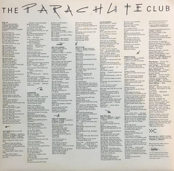 The Parachute Club : The Parachute Club (LP, Album)