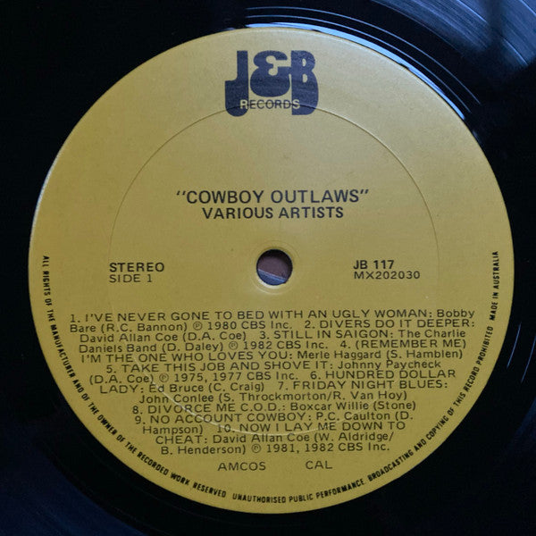 Various : Cowboy Outlaws: 18 Big Outlaw Hits (LP, Album)