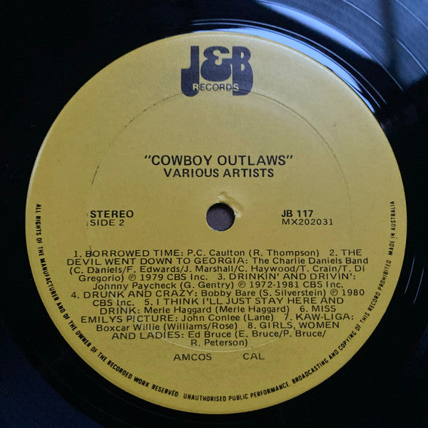 Various : Cowboy Outlaws: 18 Big Outlaw Hits (LP, Album)