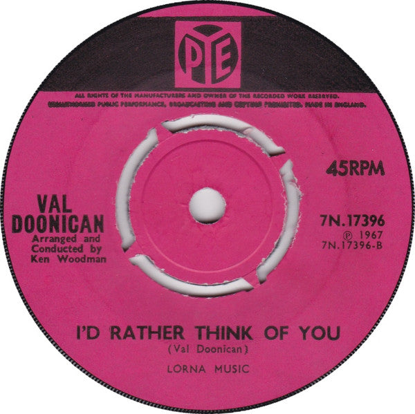 Val Doonican : If The Whole World Stopped Lovin' (7", Single, Pus)