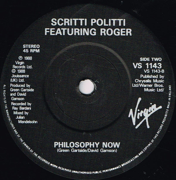 Scritti Politti Featuring Roger* : Boom! There She Was (7", Single)