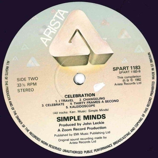 Simple Minds : Celebration (LP, Comp)