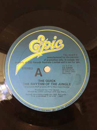 The Quick : The Rhythm Of The Jungle (12&quot;, Single, Promo)