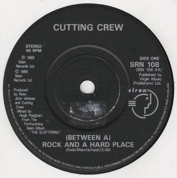 Cutting Crew : (Between A) Rock And A Hard Place (7", Single)