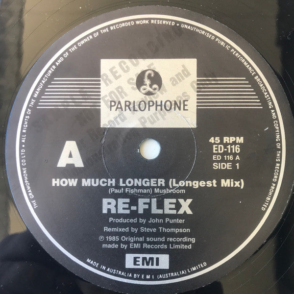 Re-Flex (2) : How Much Longer (12", Single, Promo)