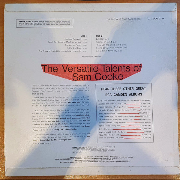 Sam Cooke : The One And Only Sam Cooke (LP, Comp)