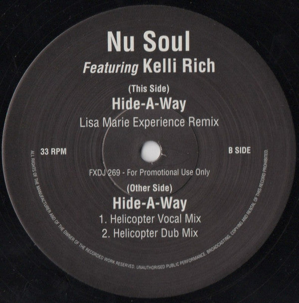 Nu Soul Featuring Kelli Rich : Hide-A-Way (12", Promo)