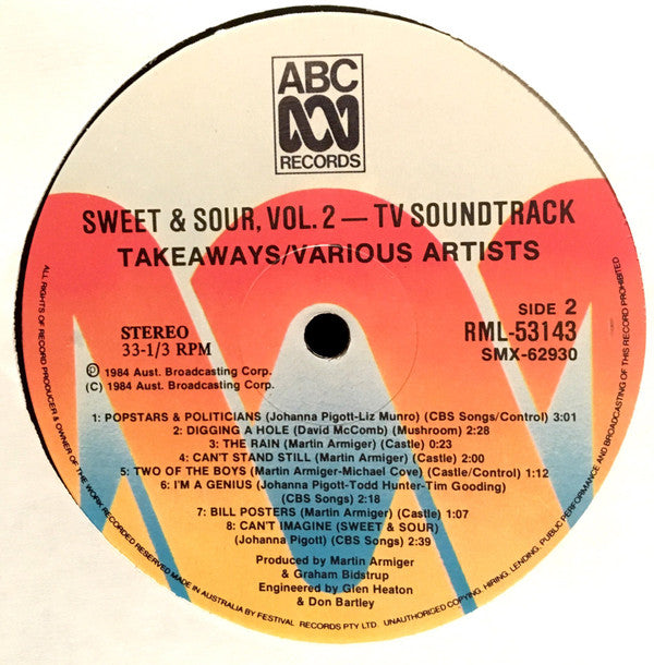 The Takeaways : Sweet And Sour Volume 2 (LP, Album)