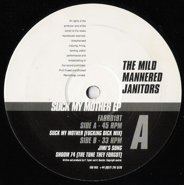 The Mild Mannered Janitors* : Suck My Mother EP (12", EP)