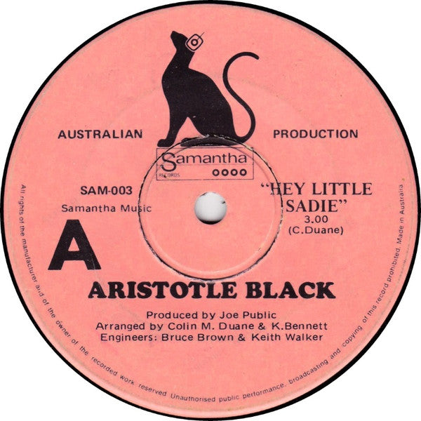 Aristotle Black : Hey Little Sadie (7&quot;, Single)