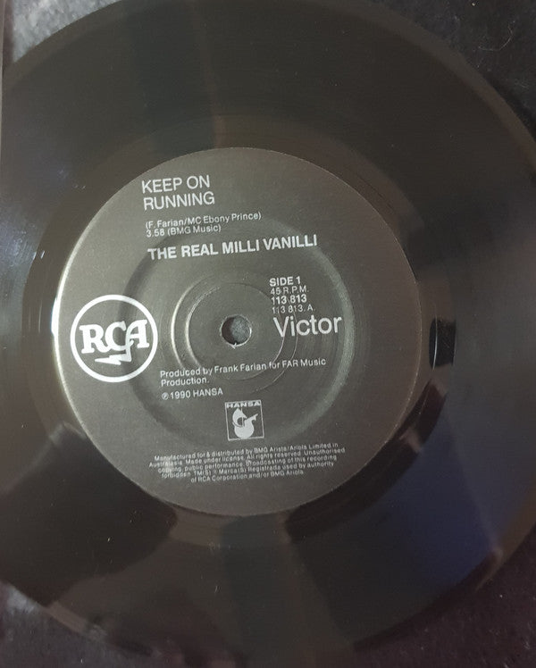 The Real Milli Vanilli : Keep On Running (The Original) (7", Single)