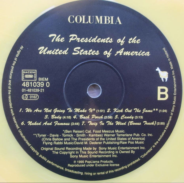 The Presidents Of The United States Of America : The Presidents Of The United States Of America (LP, Album, Ltd, Yel)