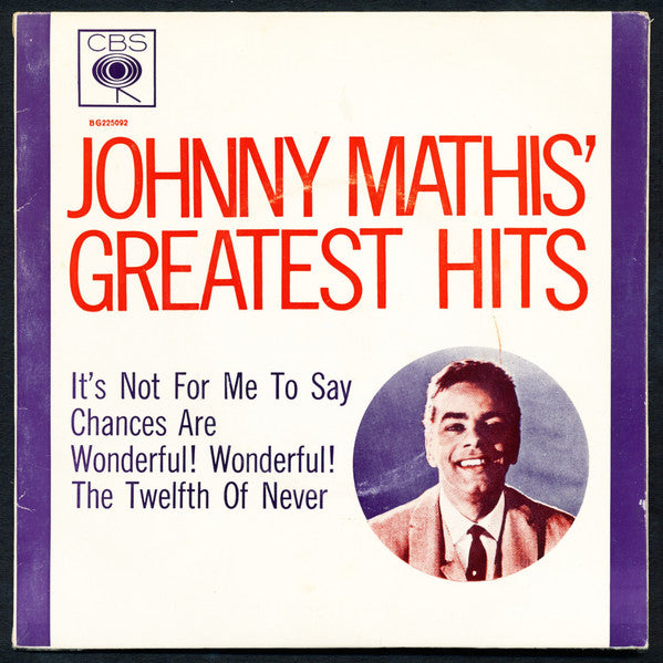 Johnny Mathis : Johnny Mathis&#39; Greatest Hits (7&quot;, EP, Mono)