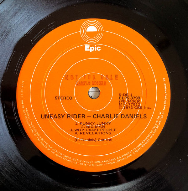 Charlie Daniels : Uneasy Rider (LP, Album, RE)