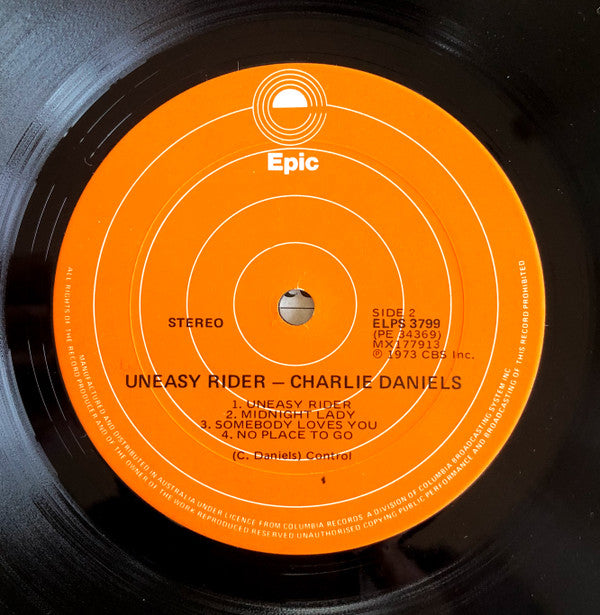 Charlie Daniels : Uneasy Rider (LP, Album, RE)